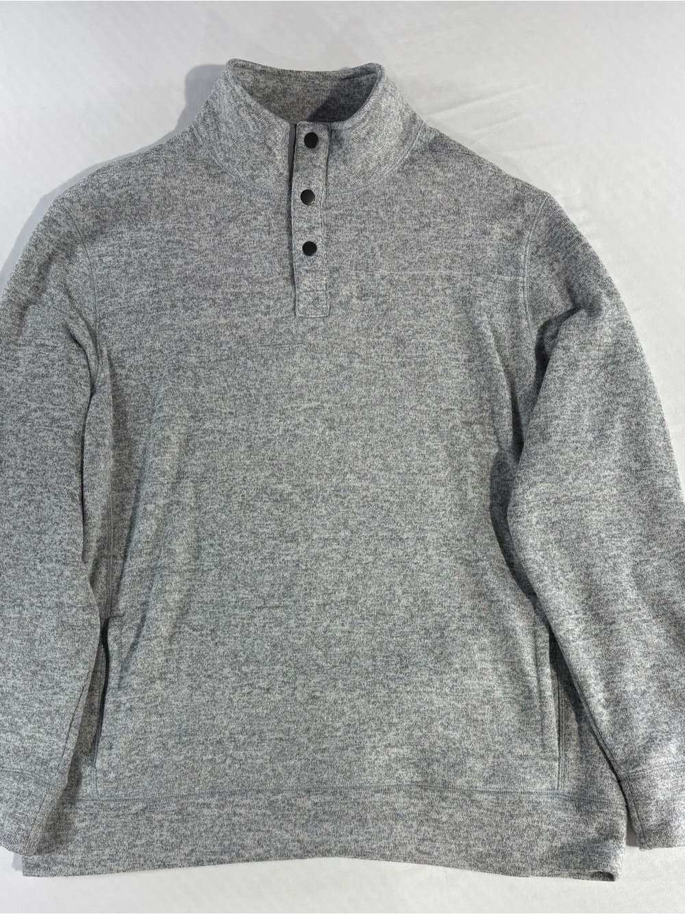 Sonoma Men's Light Gray Turtleneck Quarter-Snap Sweater